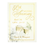 50th Inbjudningar för guldbröllopårsdagparty