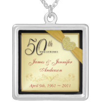 50th Jubileums- hänge för årsdag Anpassningsbar Halsband
