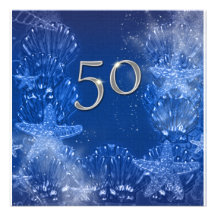 50th tropiska blåttsilverfödelsedag personliga tillkännagivande