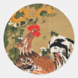 5. 向日葵雄鶏図, 若冲solros och tupp, Jakuchū Klistermärke
