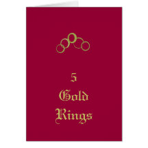 5 guld- ringar - helgdagskort