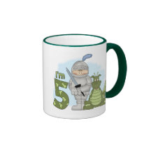 5th födelsedag för drakeriddare kaffe mugg
