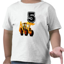5th födelsedag för gul grävare t shirts