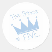 5th födelsedag för Prince Kröna Runda Klistermärken