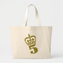 5th födelsedag - numrera - fem tote bag