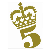 5th födelsedag - numrera - fem vykort