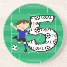 5th Födelsedagblått och kustfartyg för svartfotbol Dryck Underlägg