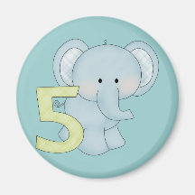 5th Födelsedagelefant Kylskåpmagneter