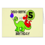 5th födelsedagT-tröja och gåvor för Dinosaur Kort