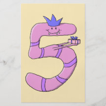 5th Födelsedagtecknad i Pink. Full Färg Flygblad