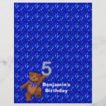 5th Papper 3 för Scrapbook för födelsedagdansbjörn Full Färg Flygblad