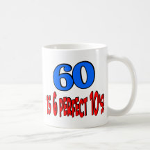 60 är 6 perfekta 10's (BLÅTT) Mugg