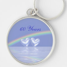 60th Årsdagdiamanthjärtor Nyckel Ring