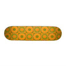 70-talflower powerorange och oliv grönt retro anpassningsbara skateboard