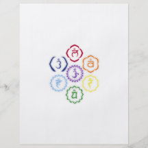7 Chakras i en cirkla Flyg Blad