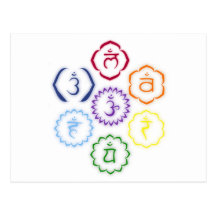 7 Chakras i en cirkla Vykort