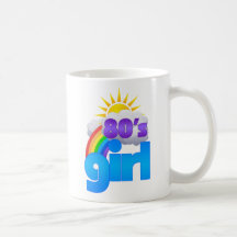 80-talflicka kaffe mugg