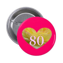 80th Födelsedag Knappar Med Nål