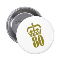 80th födelsedag - numrera - åttio knapp med nål
