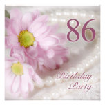 86th Birthday party invitation with daisies