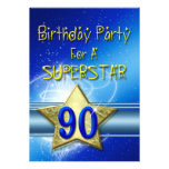 90:e födelsedagsfest inbjudan för en Superstar.