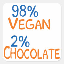 98 procent Vegan Fyrkantigt Klistermärke