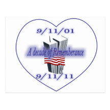 9-11 10th årsdagminne vykort