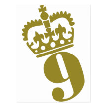 9th födelsedag - numrera - nio vykort