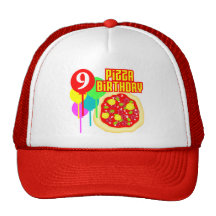 9th FödelsedagPizzafödelsedag Trucker Kepsar