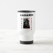 AADANIS: SVART FOLKMORDTRAVEL MUG KAFFE MUGGAR