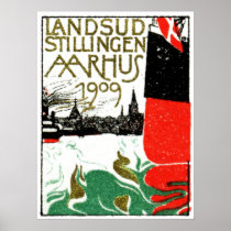 Aarhus Danmark utläggningaffisch 1909