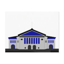 Aarhus teater - grå färg vykort