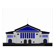 Aarhus teater - grå färg vykort