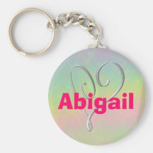 Abigail nätt hjärtaanpassningsbar som namnges Keyc Nyckelringar