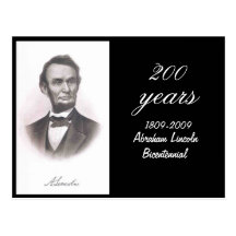 Abraham Lincoln Bicentennial jubileums- Vykort