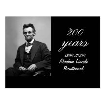 Abraham Lincoln Bicentennial jubileums- Vykort