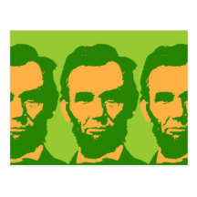 Abraham Lincoln i orange & grönt Vykort