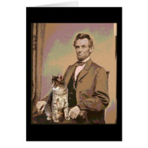 Abraham Lincoln och hans katt Dixie Hälsningskort