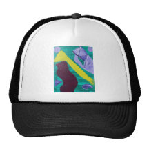 Absract kvinna trucker keps