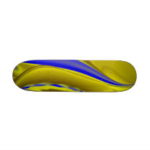 Abstract in gold-gelb blau skateboarddecks