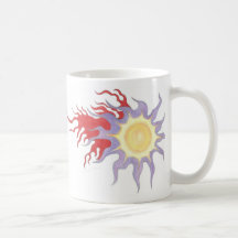 abstractsun på vit kaffe mugg