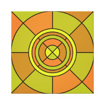 Abstrakt CircleWrapped kanfas (grönt) Sträckta Canvas Tryck