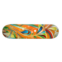 Abstrakt färgad blom- vektorkonst skate board decks