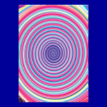 Abstrakt färgrik TWIRLING SPIRAL OPTISK ILLUSION inbjudningar