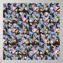 Abstrakt formar Collage Affisch