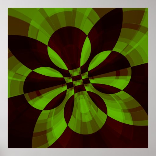 Abstrakt Fractaltryck för Tech Affischer