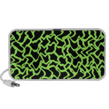 Abstrakt grafisk mönstersvart och limefruktGreen. Laptop Speakers