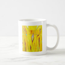 Abstrakt gult Wood korn (abstrakt målning) Kaffe Kopp