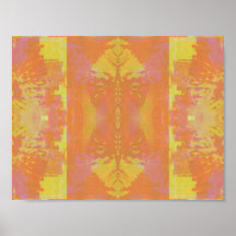 Abstrakt i orange och gult print