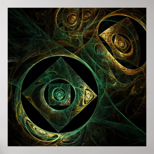 Abstrakt konsttryck för Magical vibrationer Print
